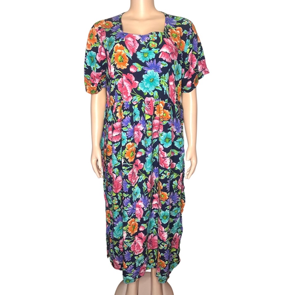 Vintage Diane Von Furstenberg The Color‎ Authority Floral Maxi Dress Size 1X - Picture 3 of 11